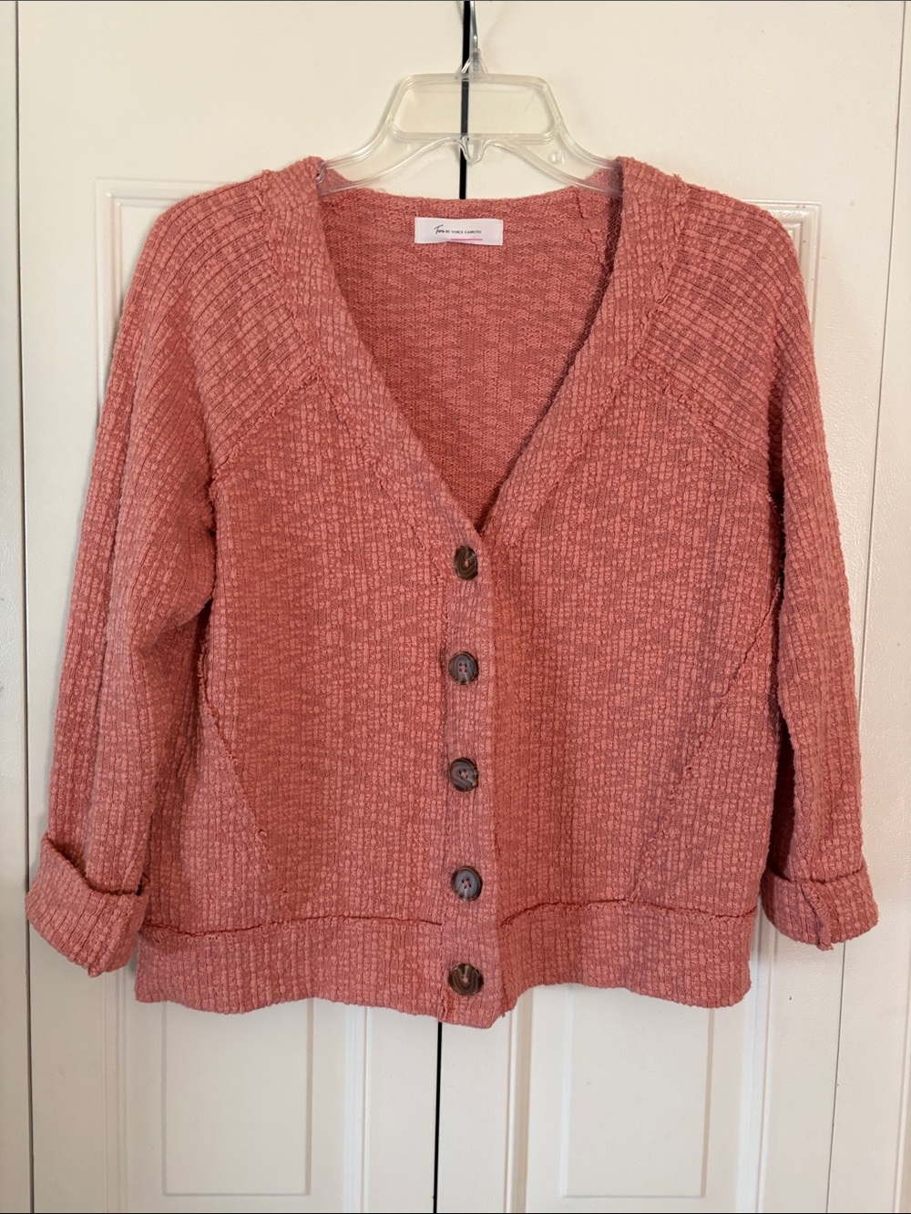 Boho Cottagecore Granola Girl  Vince Cropped Fall Cardigan Layer Nubby Texture S